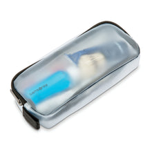 Load image into Gallery viewer, Angled view of the removable wet pack with shaving items inside.