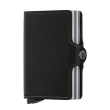 Load image into Gallery viewer, Angled front view of the Original Black Twinwallet.