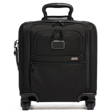 Load image into Gallery viewer, Front panel view of the black, wheeled briefcase