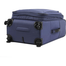 Load image into Gallery viewer, Bottom panel view of the blue suitcase showing a grab handle.