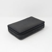 Load image into Gallery viewer, Angled view of the pen case with the zipper closed. Set on a white background.