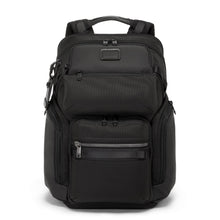 Load image into Gallery viewer, Front panel view of the black backpack.