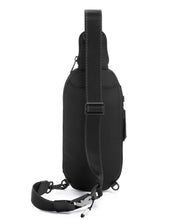 Load image into Gallery viewer, Back panel view of the sling bag, showing the adjustable strap.