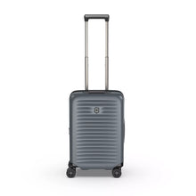Load image into Gallery viewer, Front panel view of the hard shell suitcase with the telescopic handle extended.