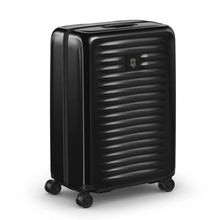 Load image into Gallery viewer, Front angled view of the black hard sided suitcase.