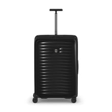 Load image into Gallery viewer, Front panel view of the black hard side suitcase.