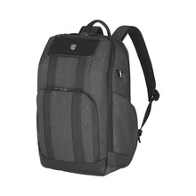 Load image into Gallery viewer, Angled front view of the backpack with the shoulder straps extended.