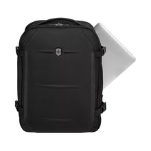 Load image into Gallery viewer, Victorinox Crosslight Boarding Backpack - Black
Image of Front Panel View, with quick side-access to protected laptop compartment.
Dimensions:  20.9"H x 15.4"W x 8.7"D
Capacity:       37 L
Weight:          2.9 lbs.