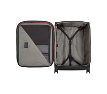 Load image into Gallery viewer, Interior view of the suitcase showing the compression straps to hold your contents.