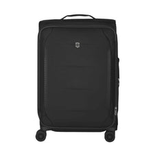 Load image into Gallery viewer, Front panel view of the soft side suitcase with the handle retracted.