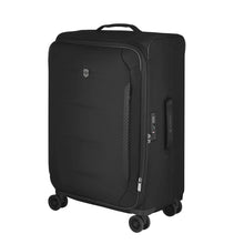 Load image into Gallery viewer, Angled front view of the soft side suitcase with the handle retracted.