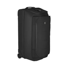 Load image into Gallery viewer, Angled front view of the duffle with the telescopic handle retracted.