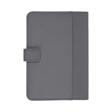 Load image into Gallery viewer, Back panel view of the frost gray passport holder.