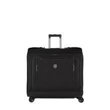 Load image into Gallery viewer, Front view of the garment bag with the telescopic handle partly pulled up.