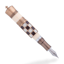 Load image into Gallery viewer, The Checkmate Fountain Pen without the cap. The word "VISCONTI" is featured on the pen's barrel.