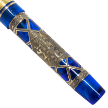 Load image into Gallery viewer, Close up to the Visconti Empire Fountain Pen gold vermeil overlay.
