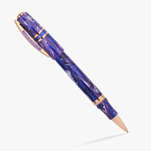 Load image into Gallery viewer, Angled shot of the Rollerball Pen with the cap posted on the top of the barrel.