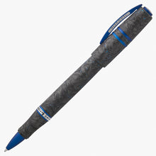 Load image into Gallery viewer, Rollerball pen with intricate design and blue accents on a white background.