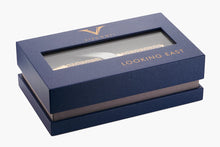 Load image into Gallery viewer, Angled view of the Visconti Looking East in its blue presentation box.