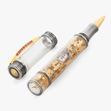 Load image into Gallery viewer, Luxury pen with transparent body and metallic accents on a white background.