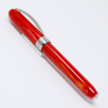 Load image into Gallery viewer, Angled side view of the Visconti Rembrandt red rollerball pen.