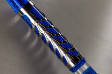 Load image into Gallery viewer, Close up to the barre on the Visconti Skeleton Sapphire Blue Fountain Pen.