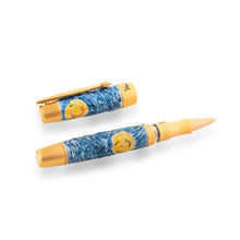 Load image into Gallery viewer, Side view of the rollerball pen with the cap set next to it on a white background.