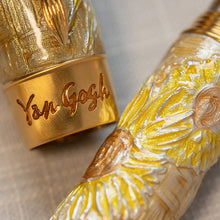 Load image into Gallery viewer, Close up to a section of the pen's barrel and the second engraving on the cap ring. It reads Van Gogh.