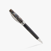 Load image into Gallery viewer, Angled view of the ballpoint pen on a white background. The body is made of resin, and the trims are made of metal.