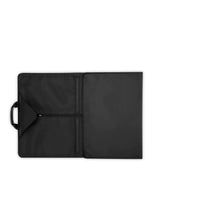 Load image into Gallery viewer, Briggs & Riley Check-In Garment Sleeve - Black
Image of interior view, with bottom fold shown engaged.  Allowing this Trifold to fold in half.  
Dimensions:  16.5 x 13 in / 41.9 x 33 cm
