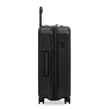Load image into Gallery viewer, full side view of the black Briggs & Riley Essential 22“ Hardside Carry-On Expandable Spinner
