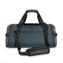 Load image into Gallery viewer, Briggs & Riley Large Travel Duffle - Ocean Blue
Image Front Panel View shown with adjustable shoulder strap.
Dimensions:  11 x 23.5 x 13"
Weight:          3.1 lbs.