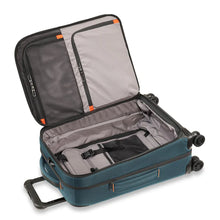 Load image into Gallery viewer, Briggs & Riley ZDX 22" Domestic Carry-On Expandable Spinner - Ocean Blue
Image of Main Packing Compartment shown in non-expanded position 
Dimensions:  22 x 14 x 9"
Weight:           7.4 lbs.