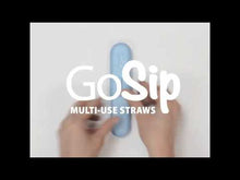 Load and play video in Gallery viewer, The Gosip case is opened and displayed. The three straws can be attached together to form a larger straw and then cleaned with the included brush.