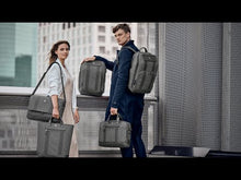 Load and play video in Gallery viewer, Different models showing three different Victorinox bags, featuring their antibacterial lining and spacious interior.