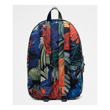 Load image into Gallery viewer, Back panel view of the watercolor floral backpack.
