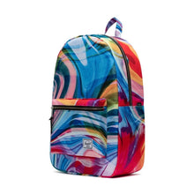 Load image into Gallery viewer, Angled front view of the Paint Pour Backpack.
