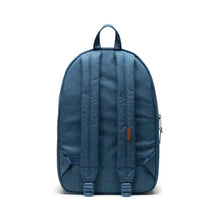 Load image into Gallery viewer, Back panel view of the Copen Blue Crosshatch Settlement backpack.
