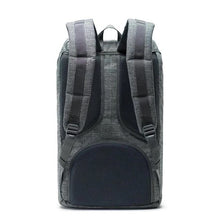 Load image into Gallery viewer, Back panel view of the Raven Crosshatch backpack.