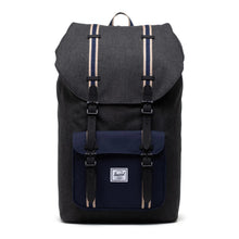 Load image into Gallery viewer, Front view of the Black Crosshatch Peacoat backpack.