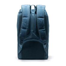 Load image into Gallery viewer, Back panel view of the bluestone backpack with padded back panel and shoulder straps.