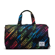 Load image into Gallery viewer, Front view of the Stencil Roll Call Novel Duffle.