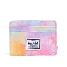 Load image into Gallery viewer, Front view of the Pastel Dye Charlie card case. small white Herschel logo tag is sown at the center.
