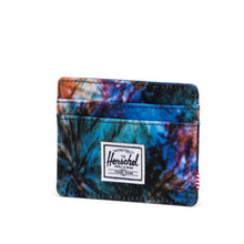 Load image into Gallery viewer, Angled front view of the Summer Tie Dye Charlie Card case.