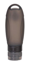Load image into Gallery viewer, Front view of a black travel bottle.