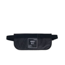Load image into Gallery viewer, Back view of the black money belt.