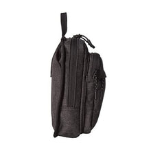 Load image into Gallery viewer, Side panel view of the black crosshatch coss body bag.