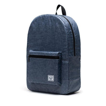 Load image into Gallery viewer, Angled front view of the Raven Crosshatch backpack.