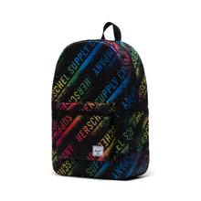 Load image into Gallery viewer, Angled front view of the Stencil Roll Call Packable Day Pack