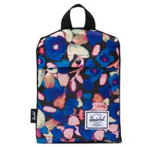 Load image into Gallery viewer, The Painted Floral Packable duffle, folded into its internal pocket.